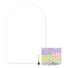 ariati 可黏貼式幼兒磁性玻璃塗鴉板組 房屋造型, 1套, 白色