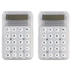 투데이리빙 미니 계산기 2p + LR1130 건전지 세트, 화이트, 1세트