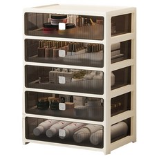 小麥購物 奶油風文件A4整理盒 L1438 34 x 24 x 49cm, 奶白色, 5層