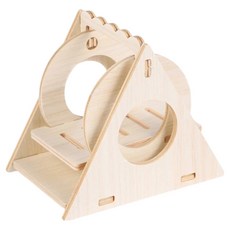 高精寵物 倉鼠木質造景 三角鞦韆, 1個, 原木色