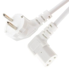 에이치디탑 전원 ᄀ자 우측 꺾임 파워케이블 화이트 HT-AC111, 1.5m, 1개