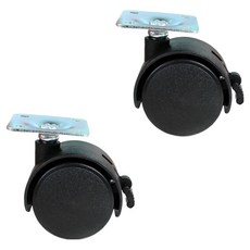 코텍스 캐스터 바퀴 브레이크형 블랙 2개입, 1세트