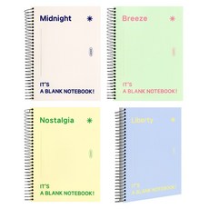 正直厚實彈簧筆記本練習本組, 1套, 粉彩