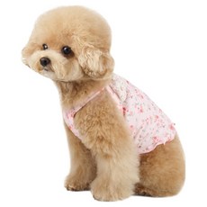 그루밍독 강아지 신축성 블루밍슈가 나시, 핑크, 1개