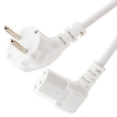 에이치디탑 전원 ᄀ자 좌측 꺾임 파워케이블 화이트 HT-AC107, 1개, 1.5m