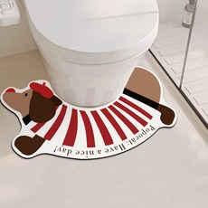 Mini 嚴選 可愛彎彎臘腸狗浴室踏墊 CN0479-R