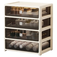 小麥購物 奶油風文件A4整理盒 L1438 34 x 24 x 40cm, 奶白色, 4層