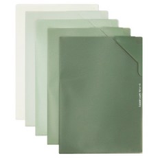 Bfancy 漸層L型大容量文件夾5件組, 1套, 綠色