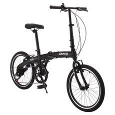 크라보 FFV7 미니벨로 시마노 7단 접이식 자전거, 매트 블랙, 153cm, 1개