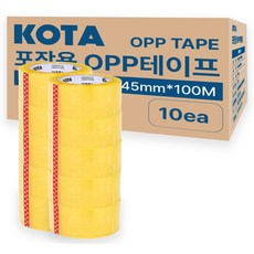코타 포장용 박스테이프 투명 폭 45mm x 길이 100m, 10개