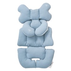 Modez 嬰兒推車內墊 + 頸枕 汽車安全座椅內墊 坐墊 套組, 1套, 霧藍色