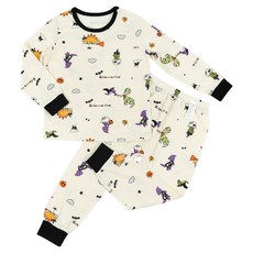 Maykids 男童萬聖節恐龍9分30支單面棉上下衣套裝