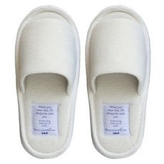 maisonderoomroom 女用毛巾家居拖鞋, 1個, 乳白色