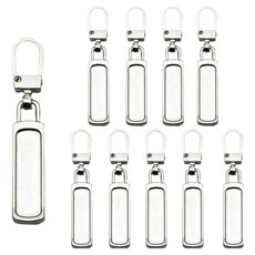 ANGPLUS 自然風格自助修補萬能拉鍊 金屬基本款, 10個, 銀色