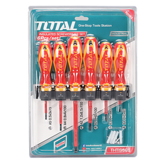TOTAL 道達爾 TOTAL 絕緣螺絲起子 十字3件 + 一字3件組, 1套