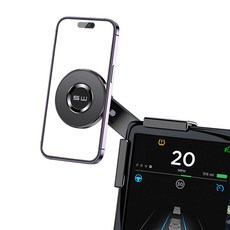 GSB 特斯拉非黏著式 MagSafe 手機充電支架 Model 3 Model Y Highland 相容, 1個, 黑色