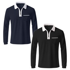 마켓에이 남성용 배색 카라 골프 긴팔 티셔츠 2종 세트