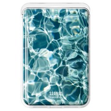 SSongs MagSafe 2倍磁力 環氧樹脂 3卡包, 1個, 01 藍色薄紗 G004