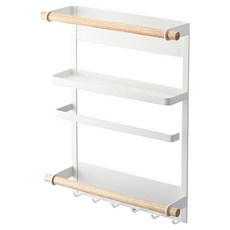 小麥購物 免打孔磁吸冰箱收納置物掛架 磁吸款 L1426, 1個, 白色