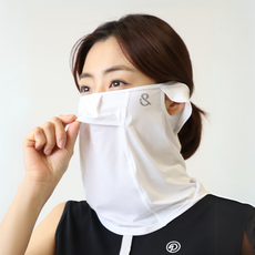 SLOUPLAY 覆耳式抗UV防紫外線高爾夫運動護耳涼感口罩 PLUS+, 白色, 1個