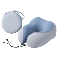 StarGo 慢回彈記憶棉雙駝峰護頸枕 附收納盒, 灰色