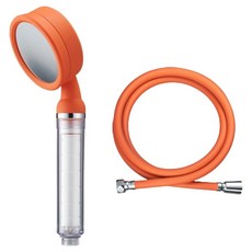 Dr.WATER SHOWER HEAD Tone & Shower 過濾蓮蓬頭 + 軟管組 1.5m, 1套, 鮮豔橘