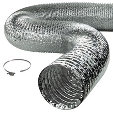 덕트몰 알루미늄 은박 주름관 자바라 덕트 호스 + 고정용 스텐 밴드 세트, 1세트