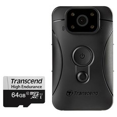 Transcend 創見 DrivePro Body 10 紅外線夜視軍規防摔密錄器攝影機 附64GB記憶卡, TS64GDPB10C, 1個