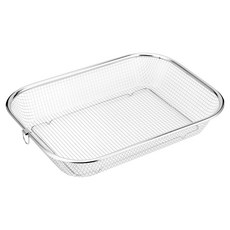 Balunfini 全不鏽鋼方形網狀託盤濾網籃, 銀色, 1個