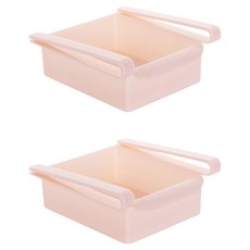小麥購物 冰箱桌下抽屜式收納盒 L2919, 2個, 粉色