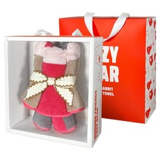 Songwol 松月 MUMU FRIENDS 舒適小熊 小熊毛巾 180g 30支精梳棉 + 包裝禮物盒, 紅色, 1套