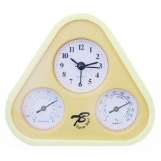 Time Best 溫溼度顯示3用表鬧鐘 WTB-316, 黃色