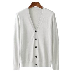 JTL 男士V領簡約風鈕扣針織開襟衫