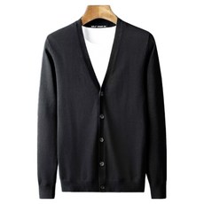 JTL 男士V領簡約風鈕扣針織開襟衫