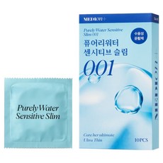메디온 퓨어리워터 센시티브 슬림 001 콘돔, 10개입, 1개