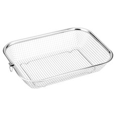 Balunfini 全不鏽鋼方形網狀托盤瀝水籃, 銀色, 1個