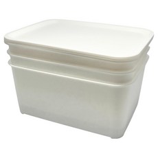 HIMARAYA 附蓋整理盒 4L, 白色, 3個