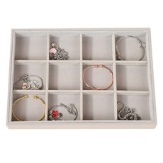 간편벨벳 초대형 악세서리 보관대 12칸, 그레이, 1개