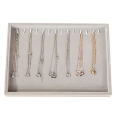 간편벨벳 초대형 악세서리 보관대 목걸이칸, 그레이, 1개