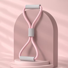 보다모가 요가 필라테스 스트레칭 밴드, 핑크 + 그레이, 1개