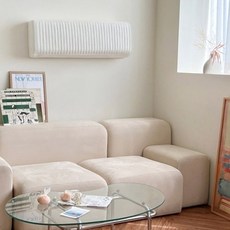 쁘리엘르 템바 스판 벽걸이 에어컨 커버 사각, 화이트