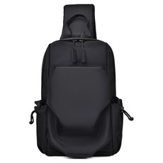 Elsso 口袋設計運動日常戶外腰包斜背包, 黑色, 1個