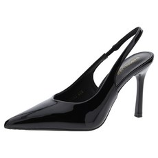 단골언니 여성용 스틸레토 V라인 슬링백 그레인 힐 9.5cm