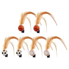 DING DONG PET 貓咪運動球羽毛玩具 3款 x 2入組, 足球, 籃球, 棒球, 1套