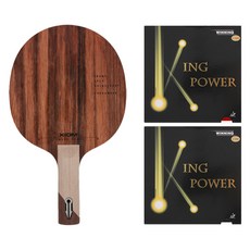 Omega Tour ST 桌球拍 + King Power 雙面桌球膠皮套組, 1套, 單一商品