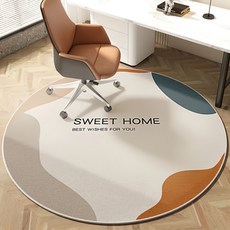 AFAMIC 艾法 彩繪系地板防刮電腦椅圓形地墊/水晶絨印花地毯