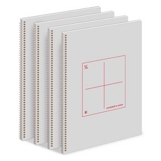 비플라이 다분할 노트 4분할 190 x 258 mm 4p 세트, 그레이, 1세트