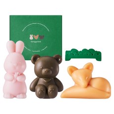 donggubat 森林動物香氛皂多合一香皂4件禮盒, 1套