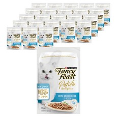 팬시피스트 고양이 쁘띠딜라이트 습식 주식 파우치, 대구, 50g, 24개