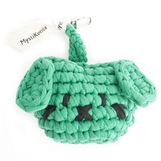 MystiKotita MeowDog 小包 Clara 織物紗線 初學者編織 拾便袋 無線耳機保護套 製作 DIY 套組, 綠色, 1套